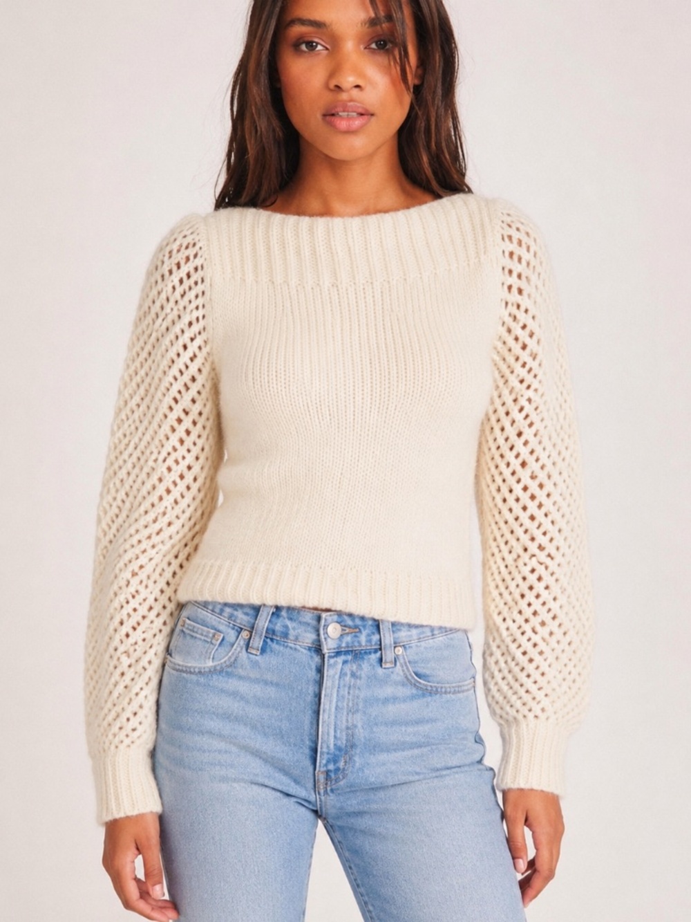 LoveShackFancy Rosie Baby Alpaca Pullover Sweater Ivory XS NWOT